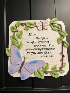 Source Unknown Lilac and Green Butterfly Memorial Plaque